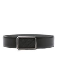 BOSS monogram-plaque buckle leather belt - Nero