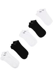 BOSS five-pack intarsia-logo ribbed socks - Nero