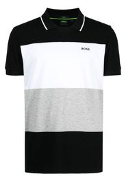 BOSS panelled cotton polo shirt - Nero