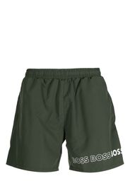BOSS Dolphin logo-print swim shorts - Verde