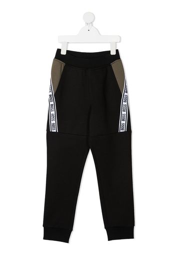 BOSS Kidswear Pantaloni sportivi con banda logo - Nero