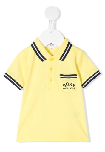 BOSS Kidswear stripe trim polo shirt - Giallo