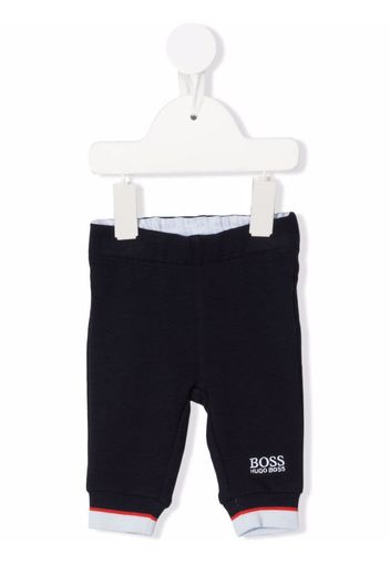 BOSS Kidswear embroidered logo track pants - Blu