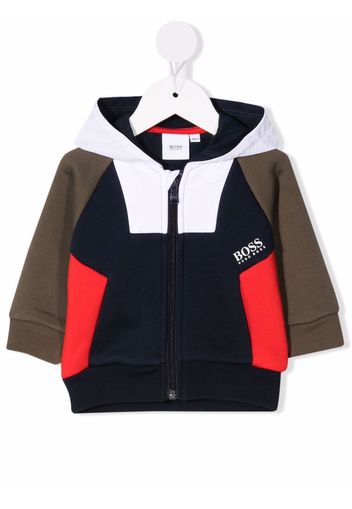 BOSS Kidswear colour-block hooded jacket - Blu