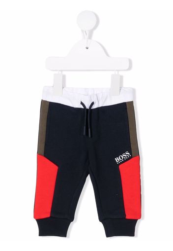 BOSS Kidswear colour-block drawstring track pants - Blu