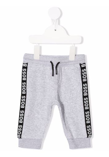 BOSS Kidswear logo stripe trousers - Grigio