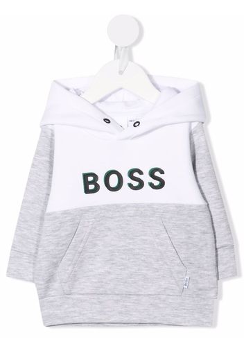 BOSS Kidswear logo-print cotton hoodie - Bianco