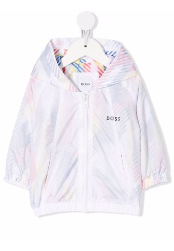 BOSS Kidswear logo-print hooded jacket - Bianco