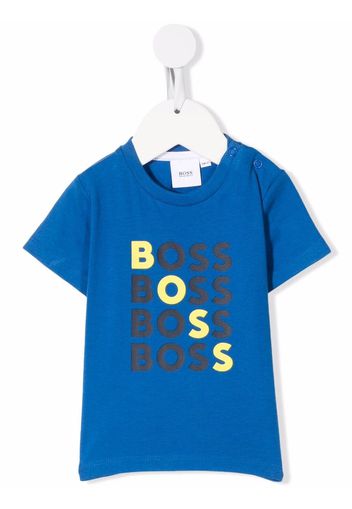 BOSS Kidswear logo-print T-shirt - Blu