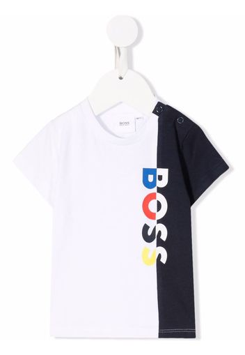 BOSS Kidswear T-shirt con design color-block - Bianco