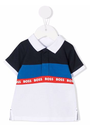 BOSS Kidswear panelled polo shirt - Blu