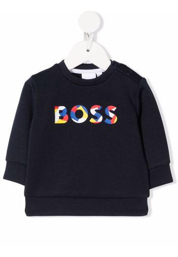 BOSS Kidswear logo-print sweatshirt - Blu