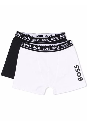 BOSS Kidswear Set di 2 boxer con logo - Bianco