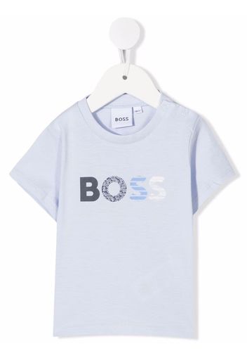 BOSS Kidswear logo-print cotton T-Shirt - Blu