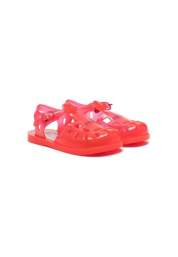 BOSS Kidswear logo-print detail jelly shoes - Rosso