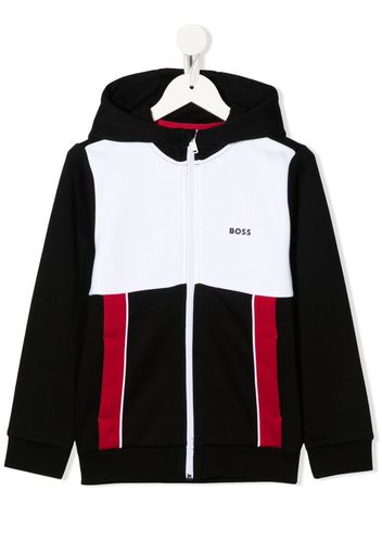 BOSS Kidswear colour-blocked zipped hoodie - Nero