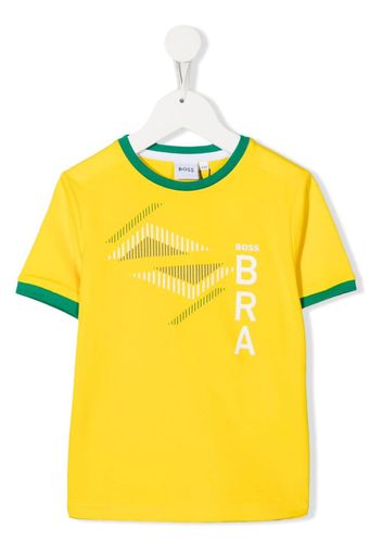 BOSS Kidswear T-shirt Brazil con stampa - Giallo