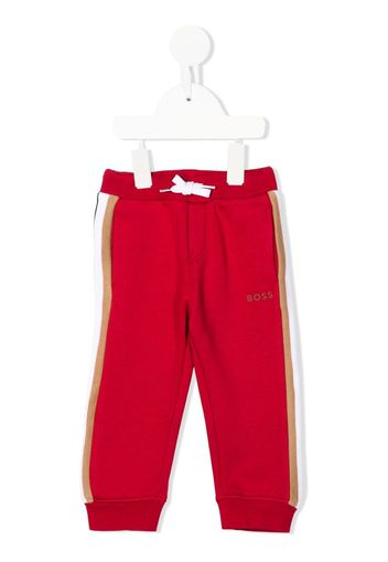 BOSS Kidswear striped-detail track pants - Rosso