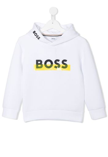 BOSS Kidswear logo-print hoodie - Bianco