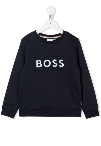 BOSS Kidswear Felpa girocollo con stampa - Blu