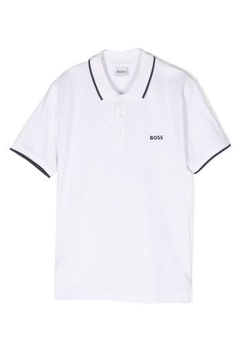 BOSS Kidswear Polo con logo goffrato - Bianco