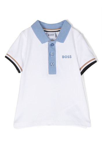 BOSS Kidswear logo-print cotton polo shirt - Bianco