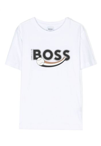 BOSS Kidswear logo-print cotton T-shirt - Bianco