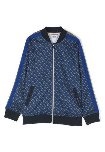 BOSS Kidswear Bomber con motivo monogramma - Blu