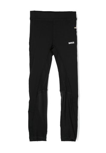 BOSS Kidswear logo-print stretch leggings - Nero