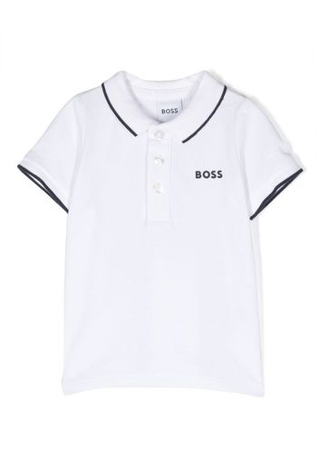 BOSS Kidswear logo-print polo shirt - Bianco