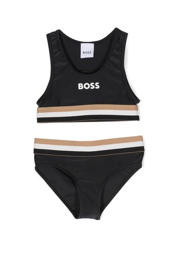 BOSS Kidswear logo-print round-neck bikini - Nero