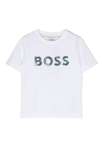 BOSS Kidswear logo-print round-neck T-shirt - Bianco