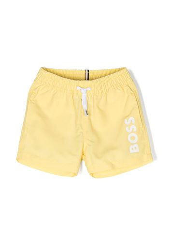 BOSS Kidswear logo-print swim shorts - Giallo