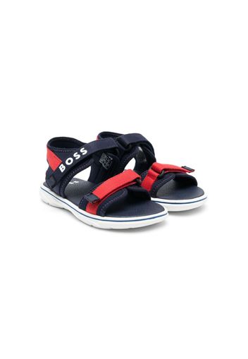 BOSS Kidswear logo-detail touch-strap sandals - Blu