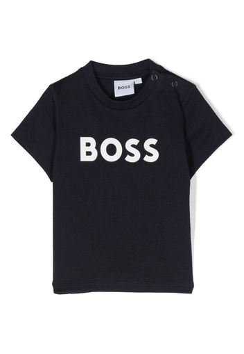 BOSS Kidswear logo-print cotton T-Shirt - Blu