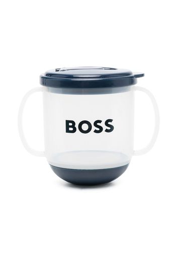 BOSS Kidswear logo-print transparent cup - Blu