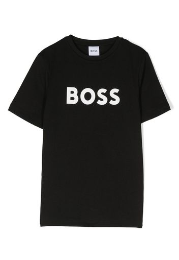 BOSS Kidswear logo-embossed t-shirt - Nero