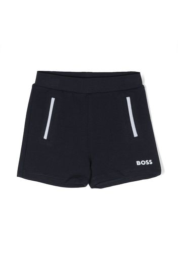 BOSS Kidswear logo-print sport shorts - Blu