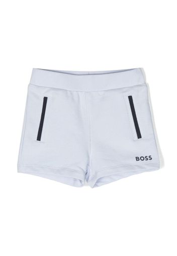 BOSS Kidswear tonal-detailing jersey shorts - Blu