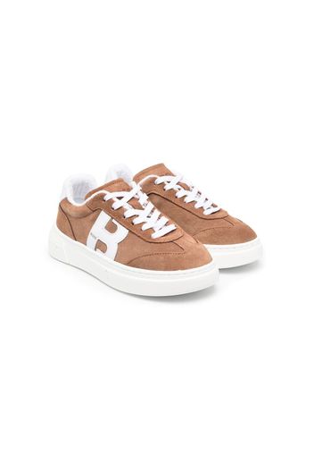 BOSS Kidswear low-top suede sneakers - Marrone