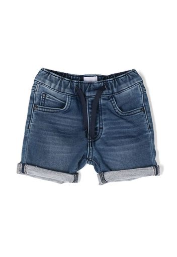 BOSS Kidswear whiskering-effect denim shorts - Blu