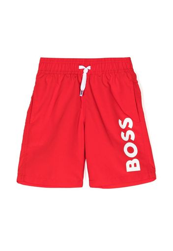 BOSS Kidswear Costume da bagno con stampa - Rosso