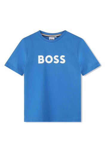 BOSS Kidswear logo-print cotton T-shirt - Blu