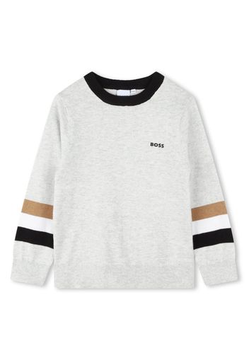 BOSS Kidswear logo-print crew-neck sweatshirt - Grigio