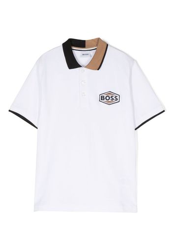 BOSS Kidswear Polo con applicazione logo - Bianco