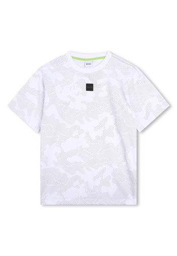 BOSS Kidswear camouflage-print cotton T-shirt - Bianco