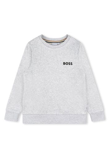 BOSS Kidswear logo-print crew-neck sweatshirt - Grigio