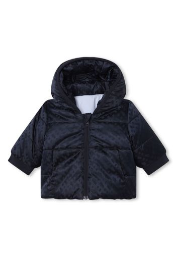 BOSS Kidswear reversible monogram-pattern padded coat - Blu