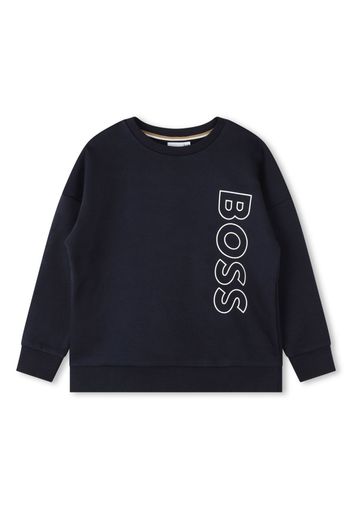 BOSS Kidswear logo-print crew-neck sweatshirt - Blu