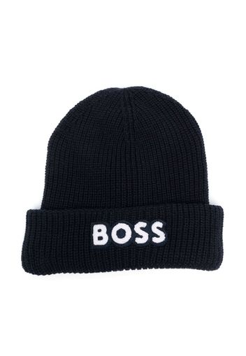 BOSS Kidswear Berretto con ricamo - Blu